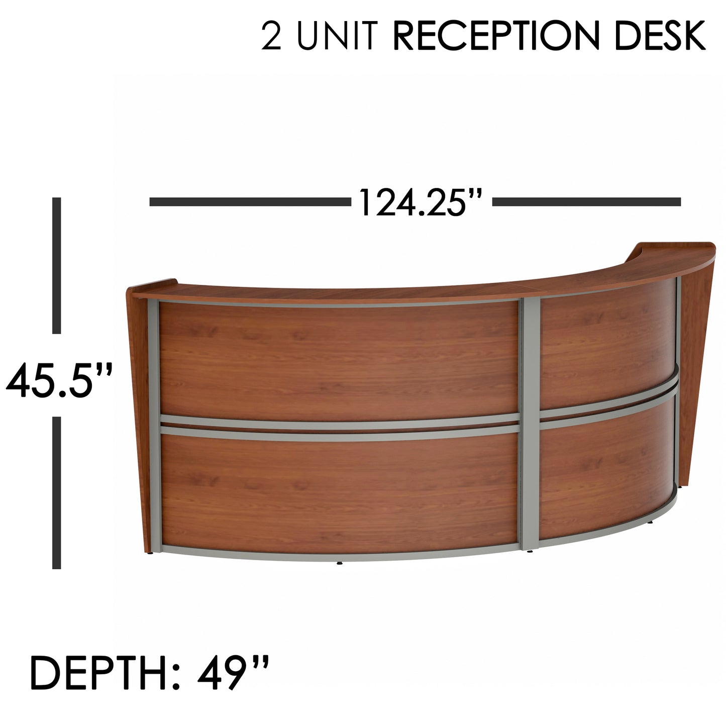 Linea Italia Curved Reception Desk with Counter 2 Units