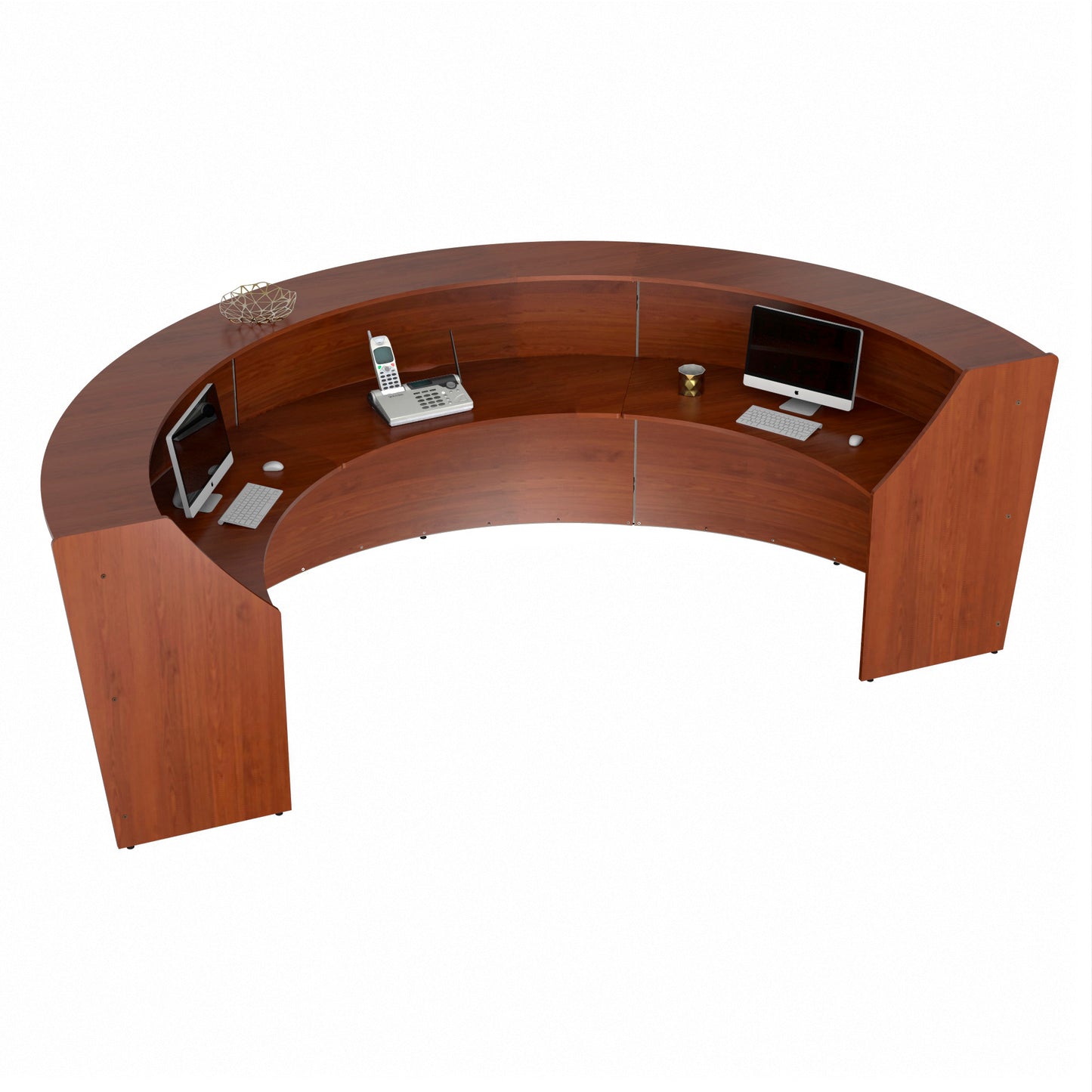 Linea Italia Curved Reception Desk with Counter 3 Units