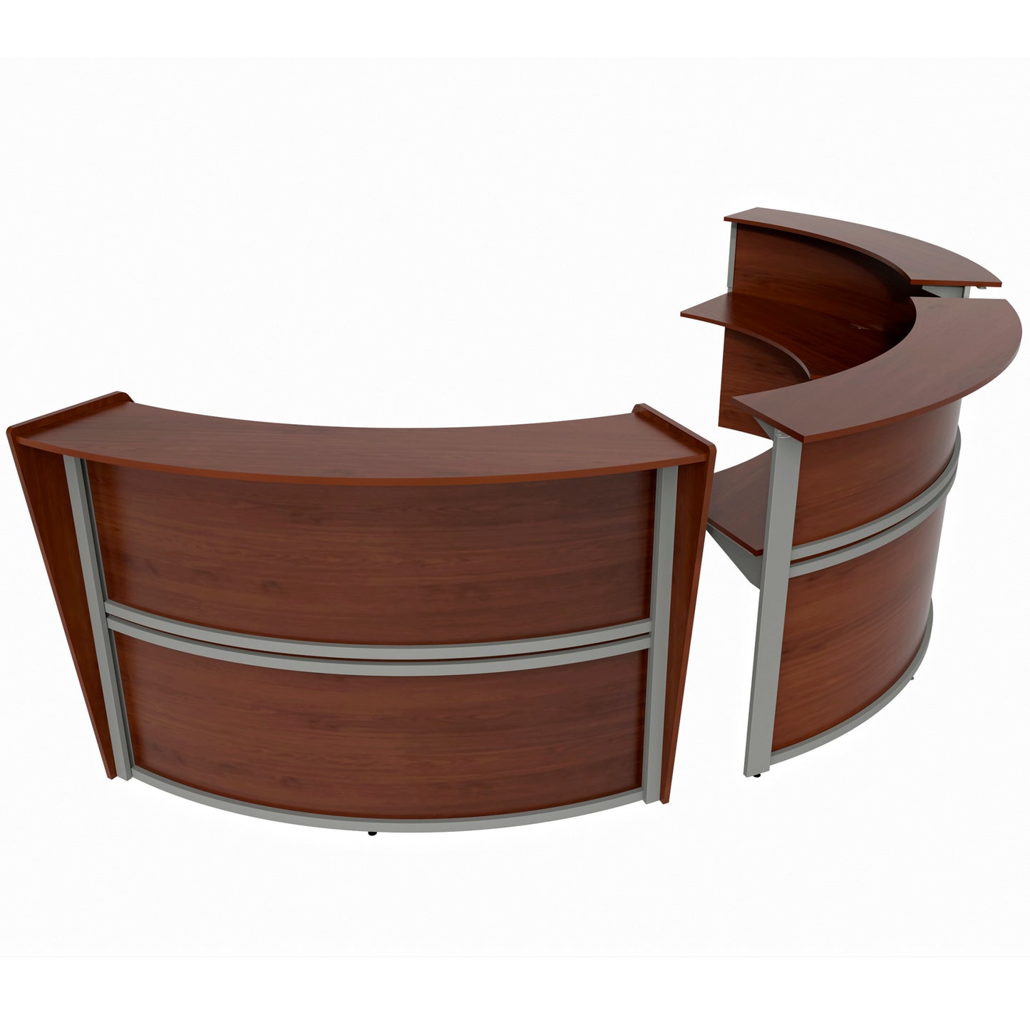 Linea Italia Curved Reception Desk with Counter 3 Units