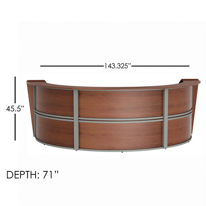 Linea Italia Curved Reception Desk with Counter 3 Units