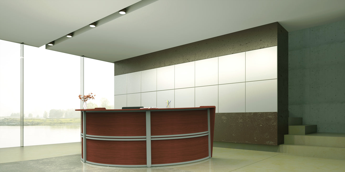 Linea Italia Curved Reception Desk with Counter 3 Units