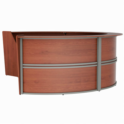 Linea Italia Curved Reception Desk with Counter 4 Units