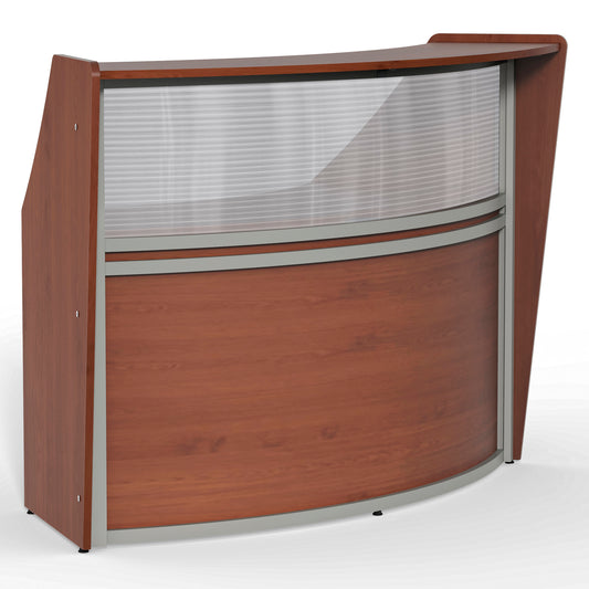 Linea Italia Curved Reception Desk with Polycarbonate Single Unit