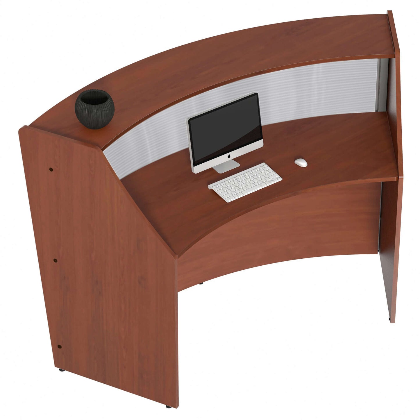 Linea Italia Curved Reception Desk with Polycarbonate Single Unit