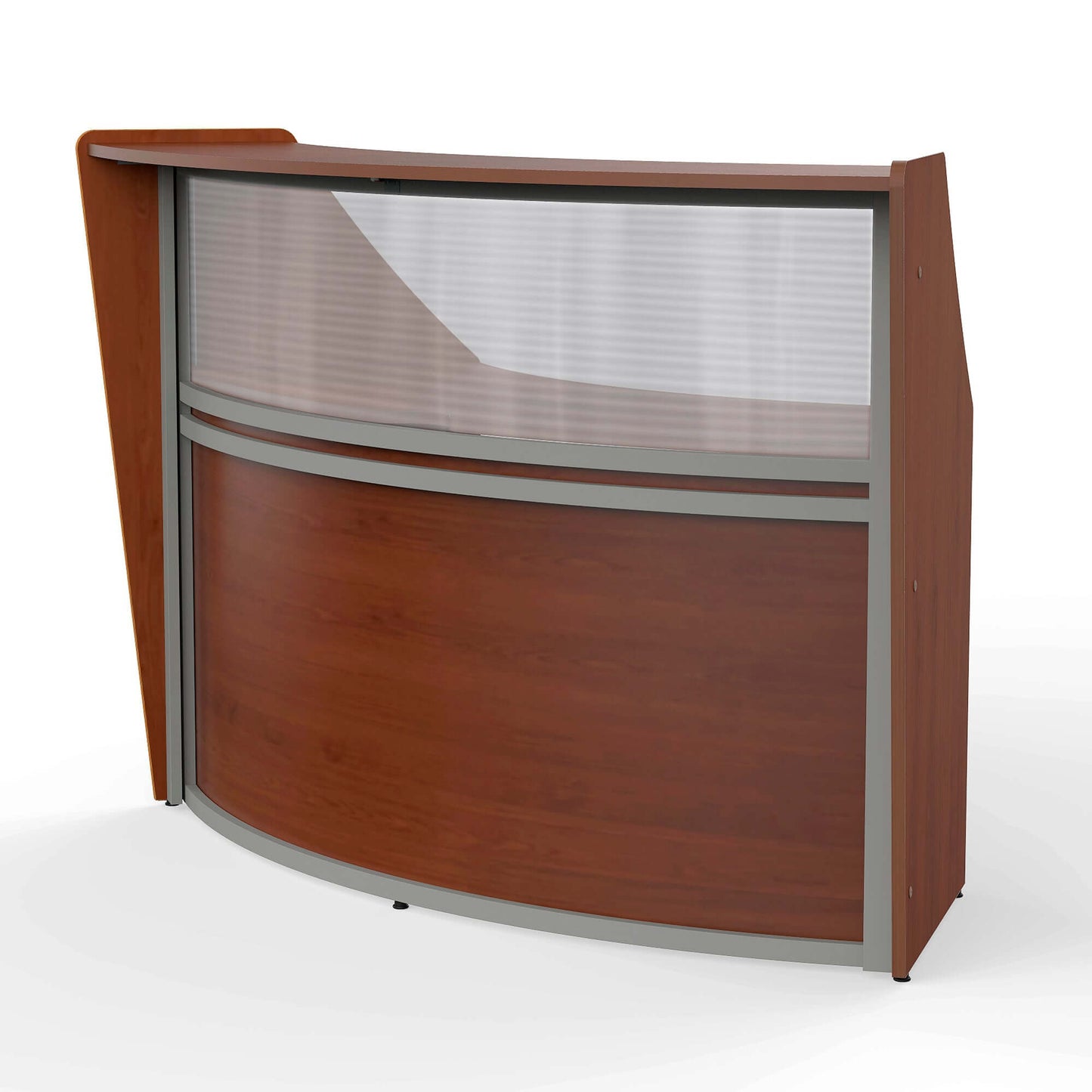 Linea Italia Curved Reception Desk with Polycarbonate Single Unit