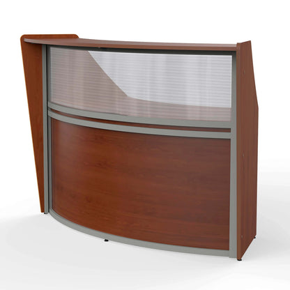 Linea Italia Curved Reception Desk with Polycarbonate Single Unit