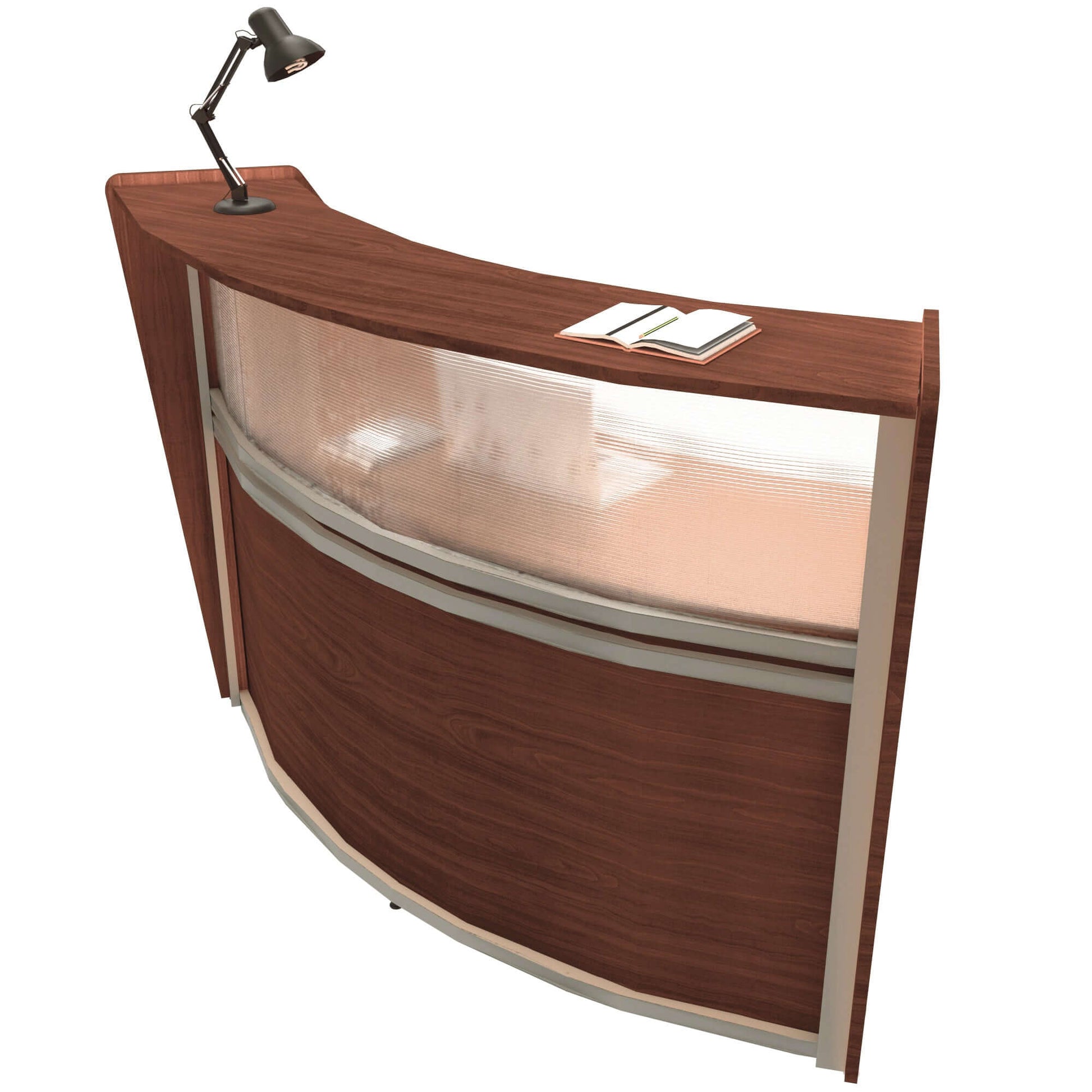 Linea Italia Curved Reception Desk with Polycarbonate Single Unit