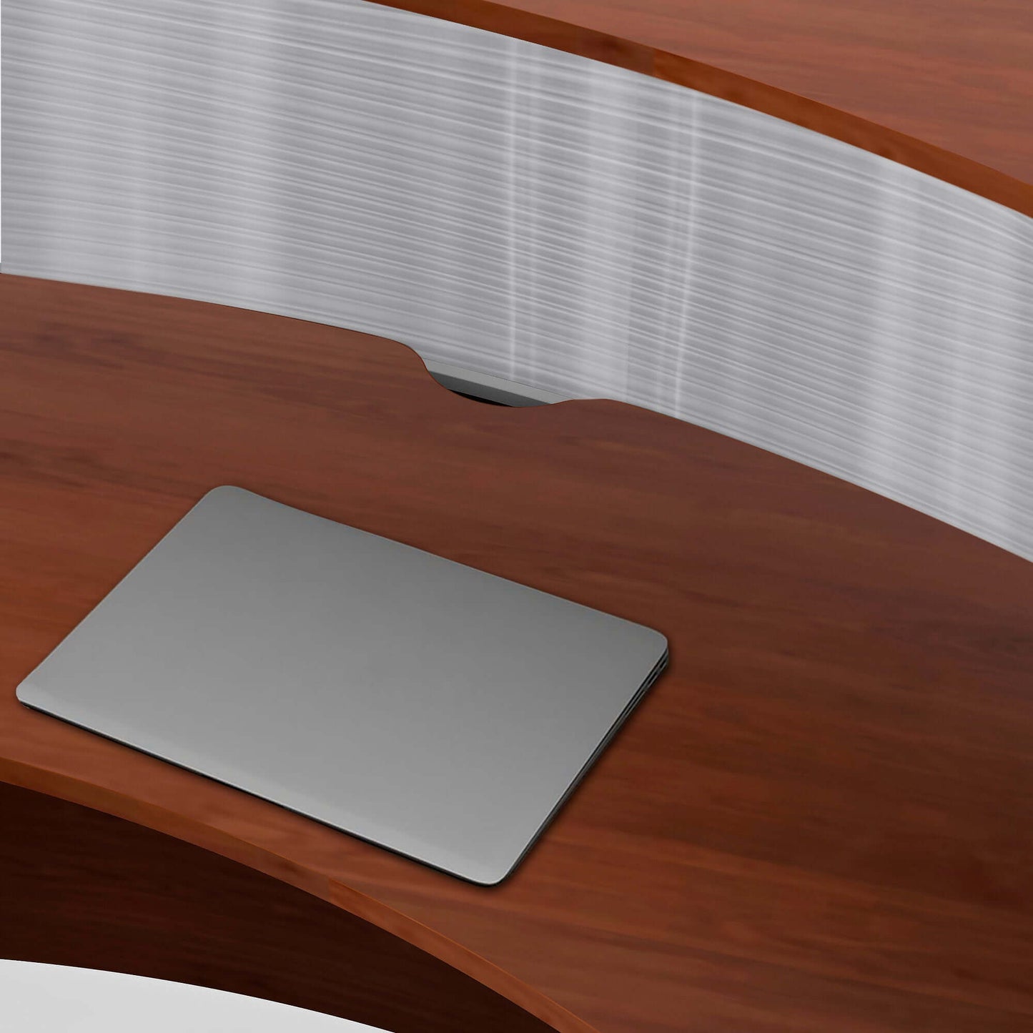 Linea Italia Curved Reception Desk with Polycarbonate Single Unit