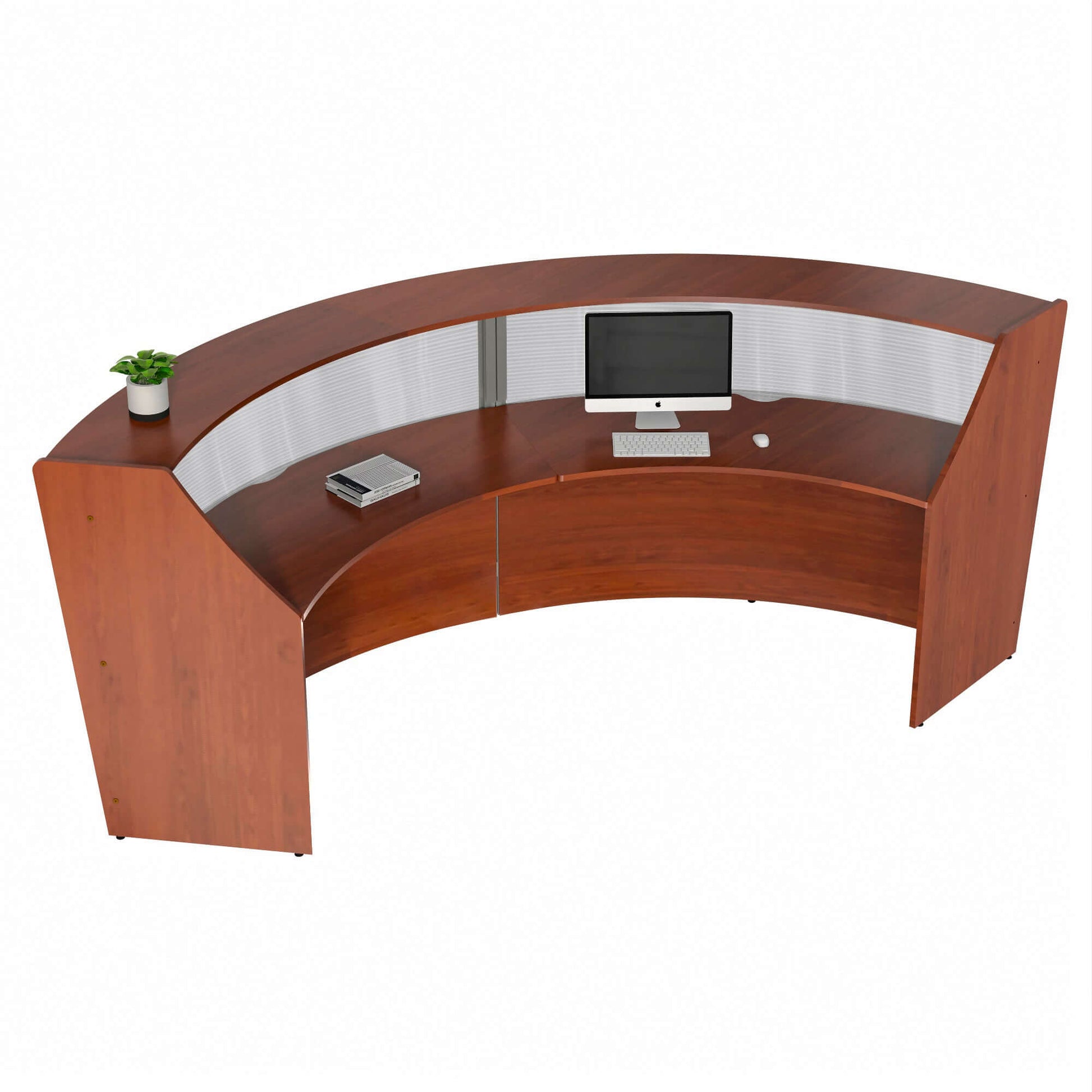 Linea Italia Curved Reception Desk with Polycarbonate 2 Units