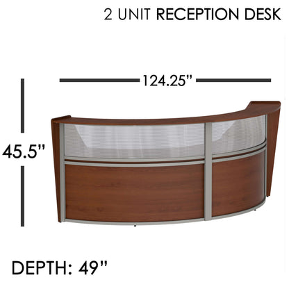 Linea Italia Curved Reception Desk with Polycarbonate 2 Units