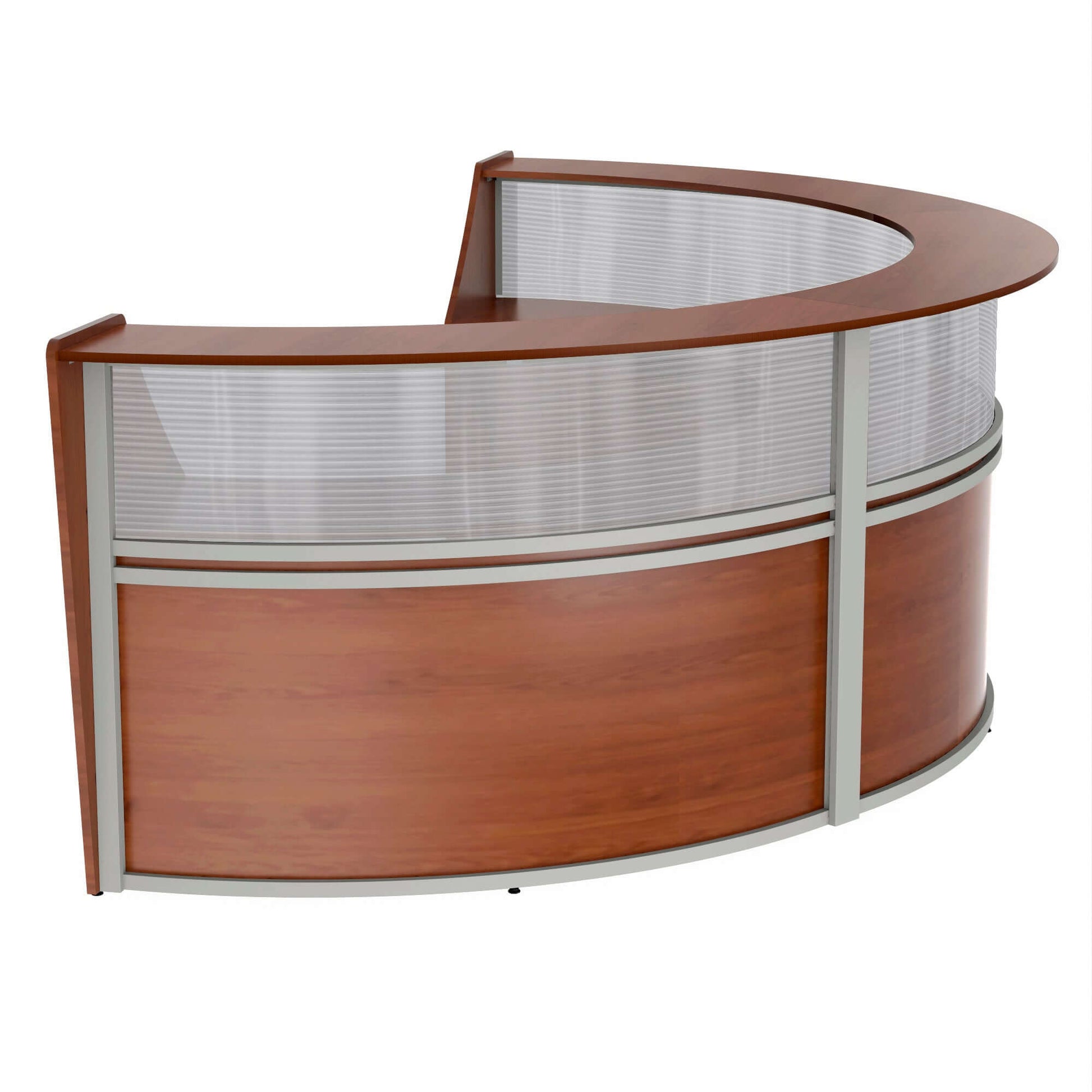 Linea Italia Curved Reception Desk with Polycarbonate 3 Units