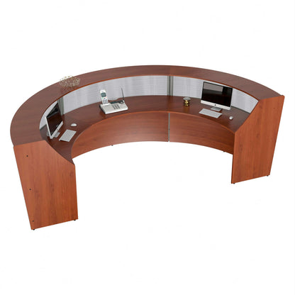 Linea Italia Curved Reception Desk with Polycarbonate 3 Units