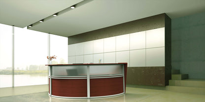 Linea Italia Curved Reception Desk with Polycarbonate 3 Units