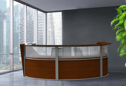 Linea Italia Curved Reception Desk with Polycarbonate 3 Units