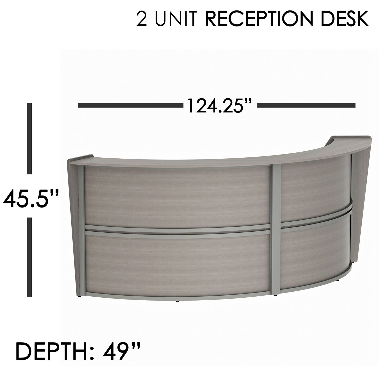 Linea Italia Curved Reception Desk with Counter 2 Units