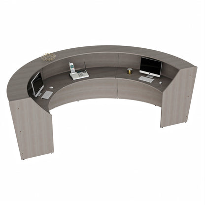 Linea Italia Curved Reception Desk with Counter 3 Units