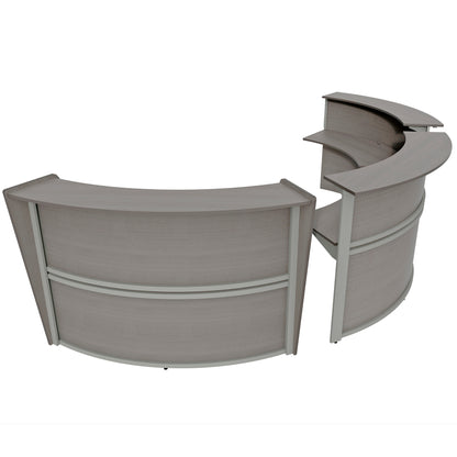 Linea Italia Curved Reception Desk with Counter 3 Units