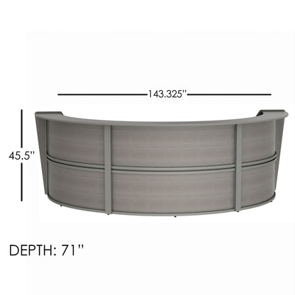 Linea Italia Curved Reception Desk with Counter 3 Units