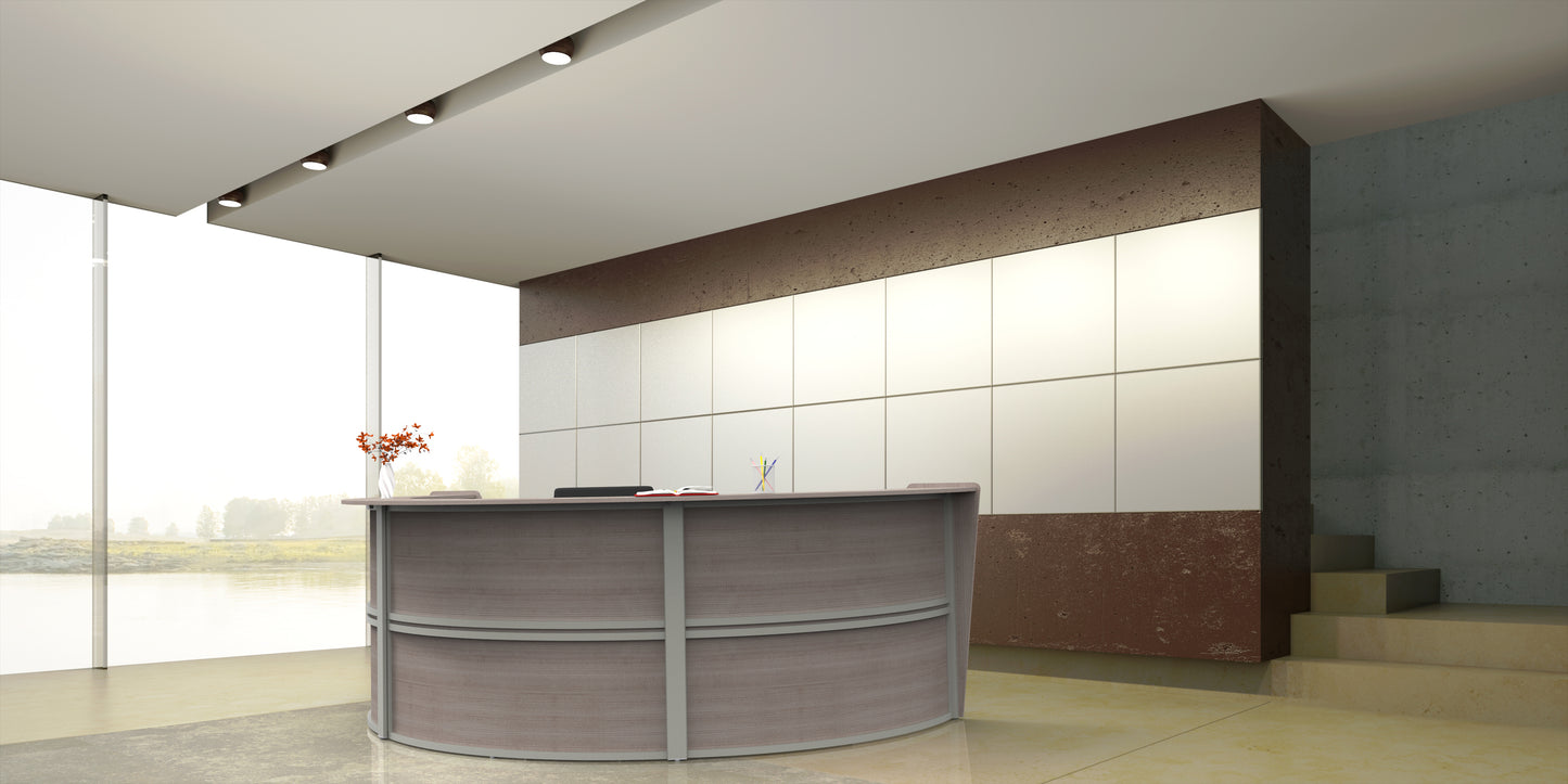 Linea Italia Curved Reception Desk with Counter 3 Units