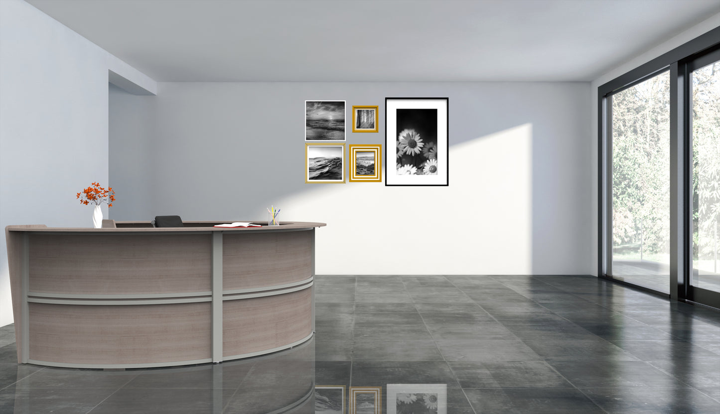 Linea Italia Curved Reception Desk with Counter 4 Units