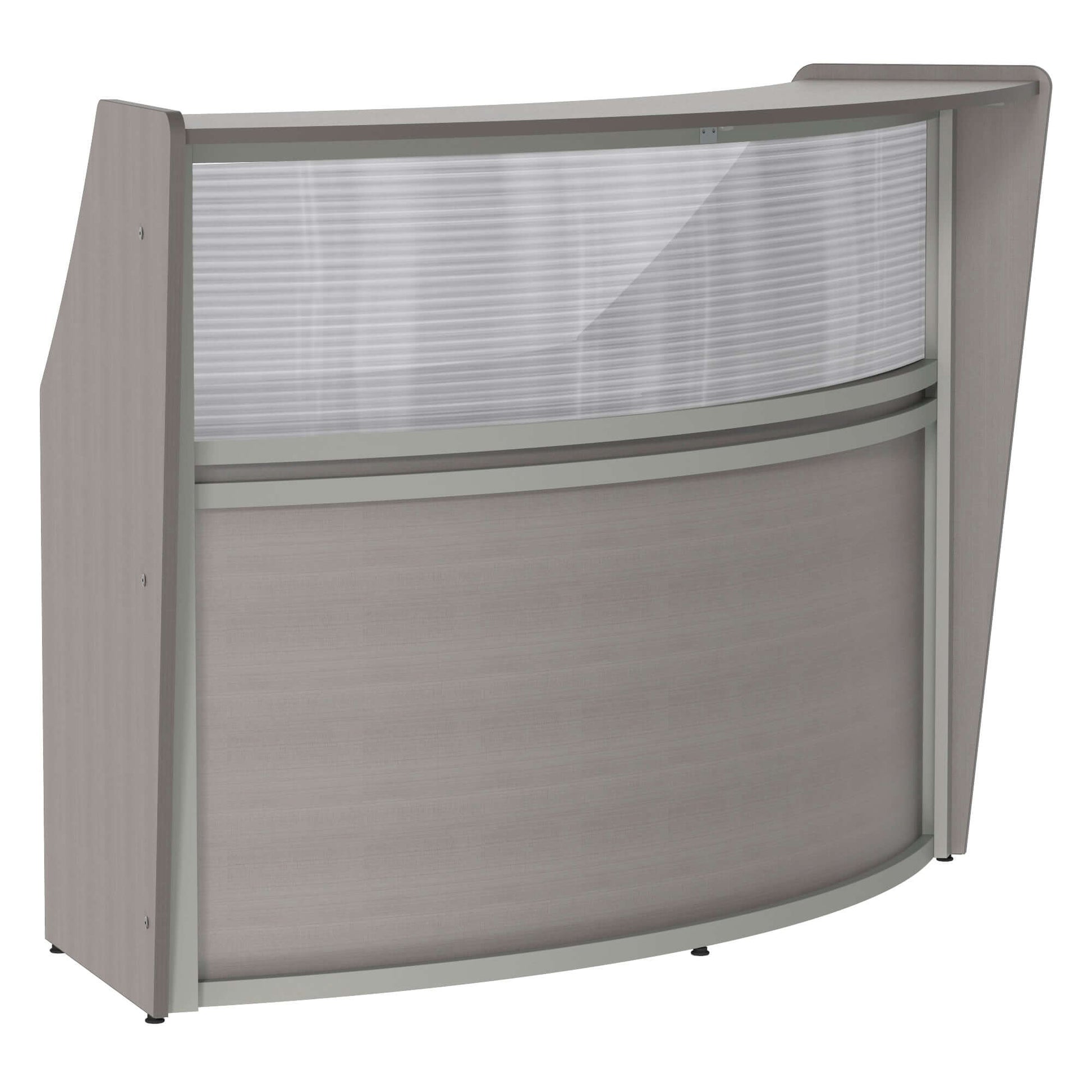 Linea Italia Curved Reception Desk with Polycarbonate Single Unit