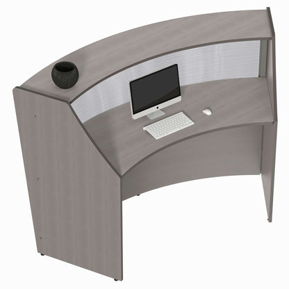 Linea Italia Curved Reception Desk with Polycarbonate Single Unit