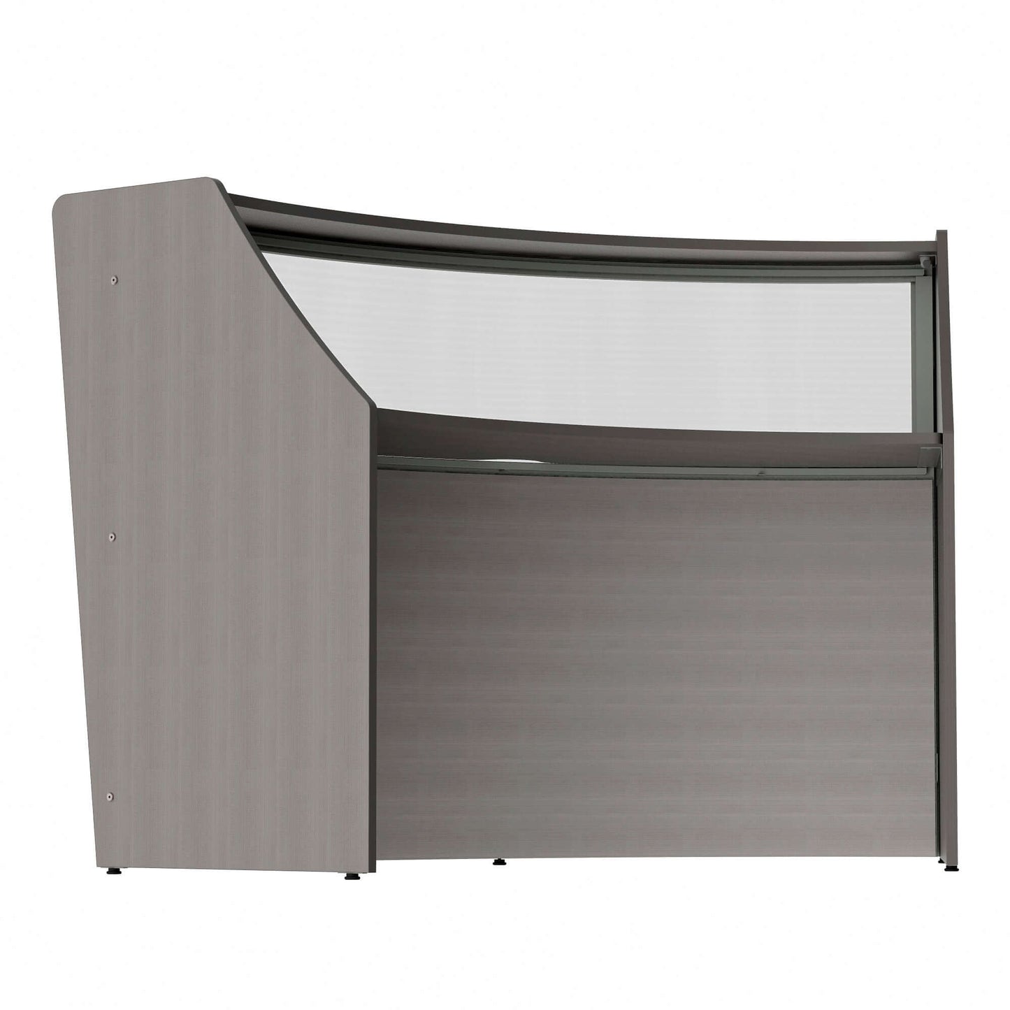 Linea Italia Curved Reception Desk with Polycarbonate Single Unit