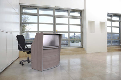 Linea Italia Curved Reception Desk with Polycarbonate Single Unit