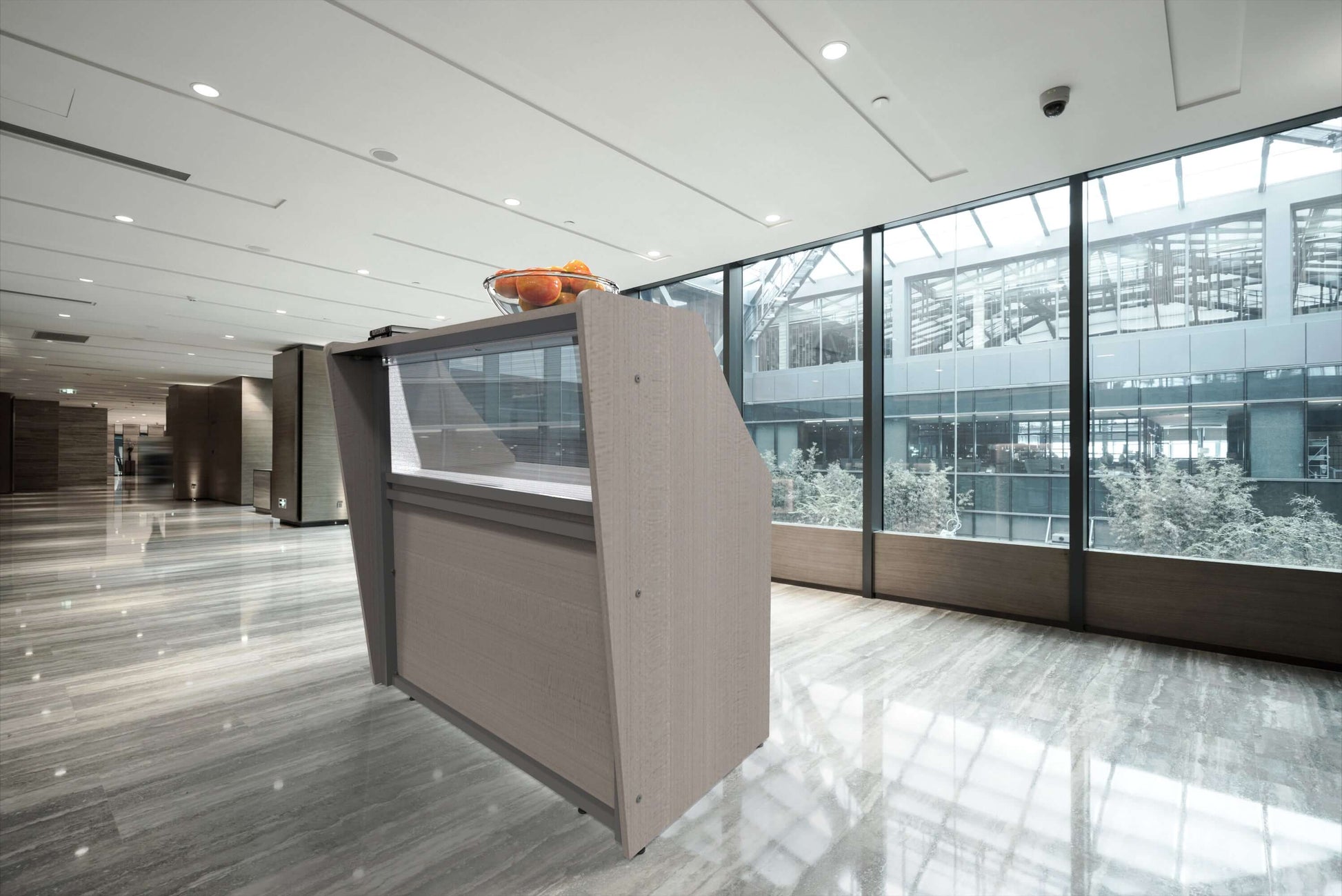 Linea Italia Straight Reception Desk with Polycarbonate Single Unit