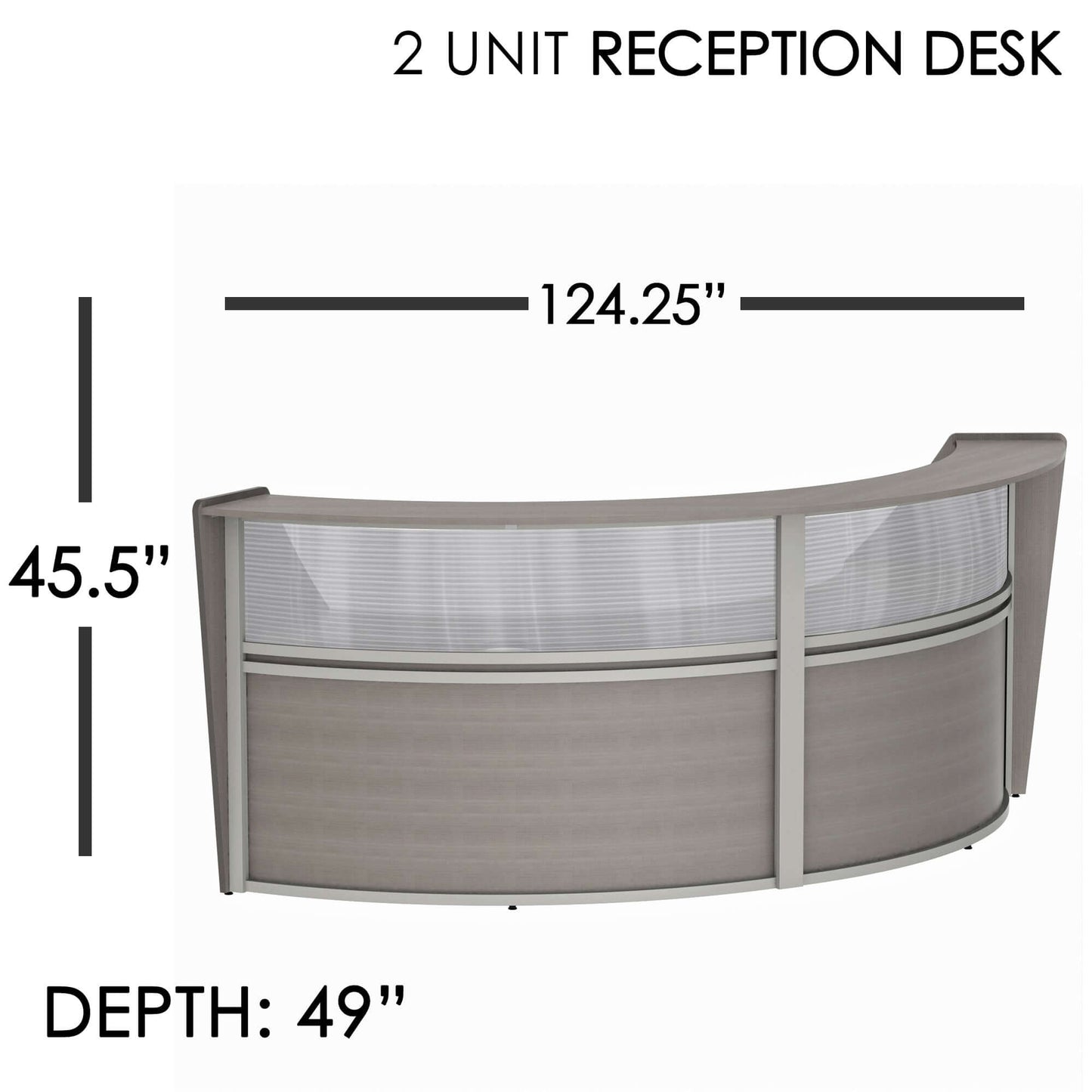 Linea Italia Curved Reception Desk with Polycarbonate 2 Units