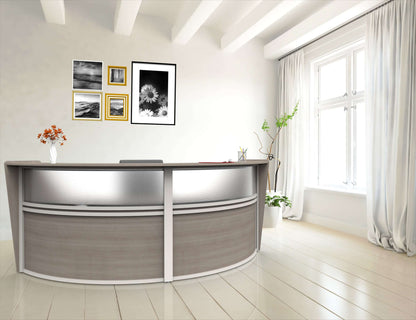 Linea Italia Curved Reception Desk with Polycarbonate 2 Units