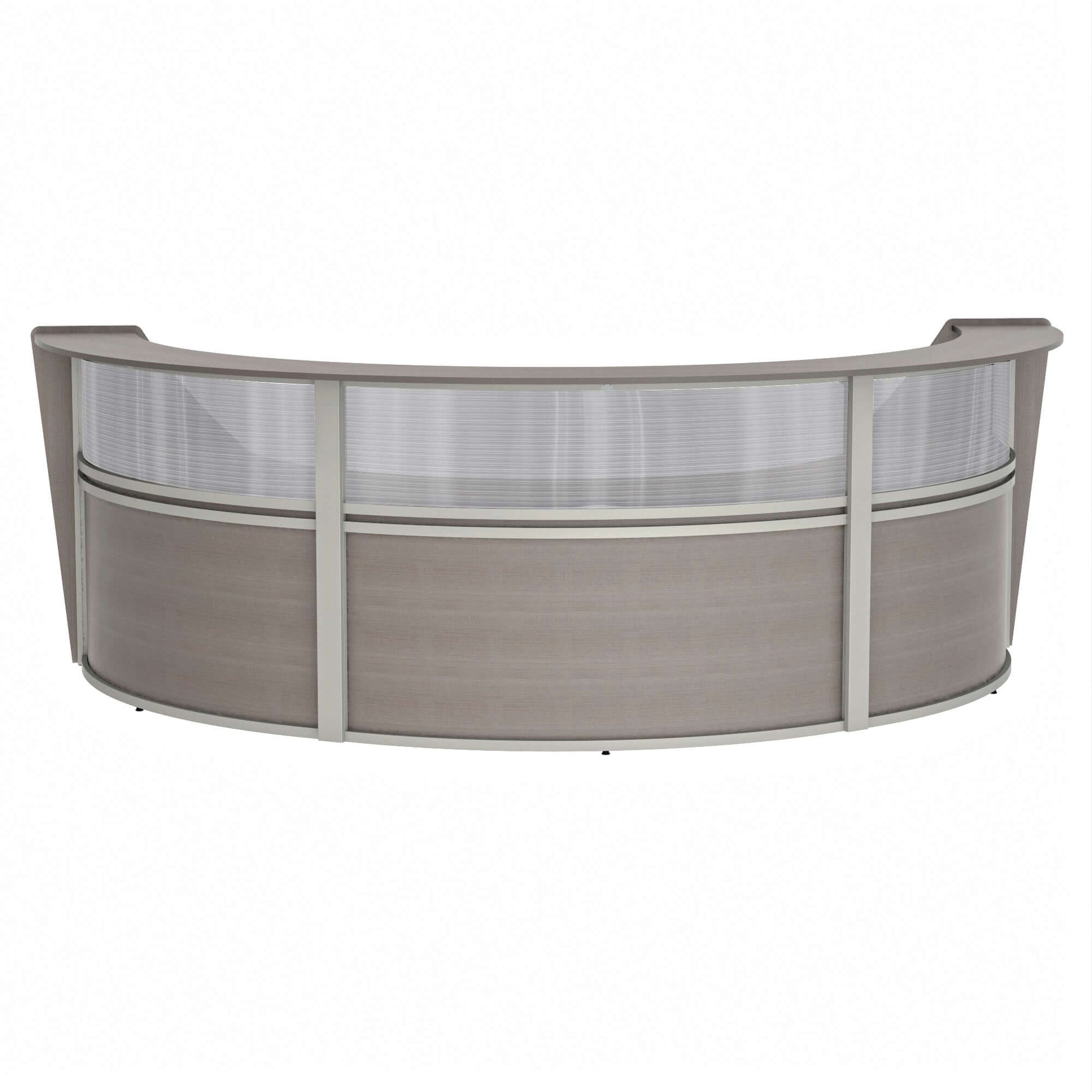 Linea Italia Curved Reception Desk with Polycarbonate 3 Units