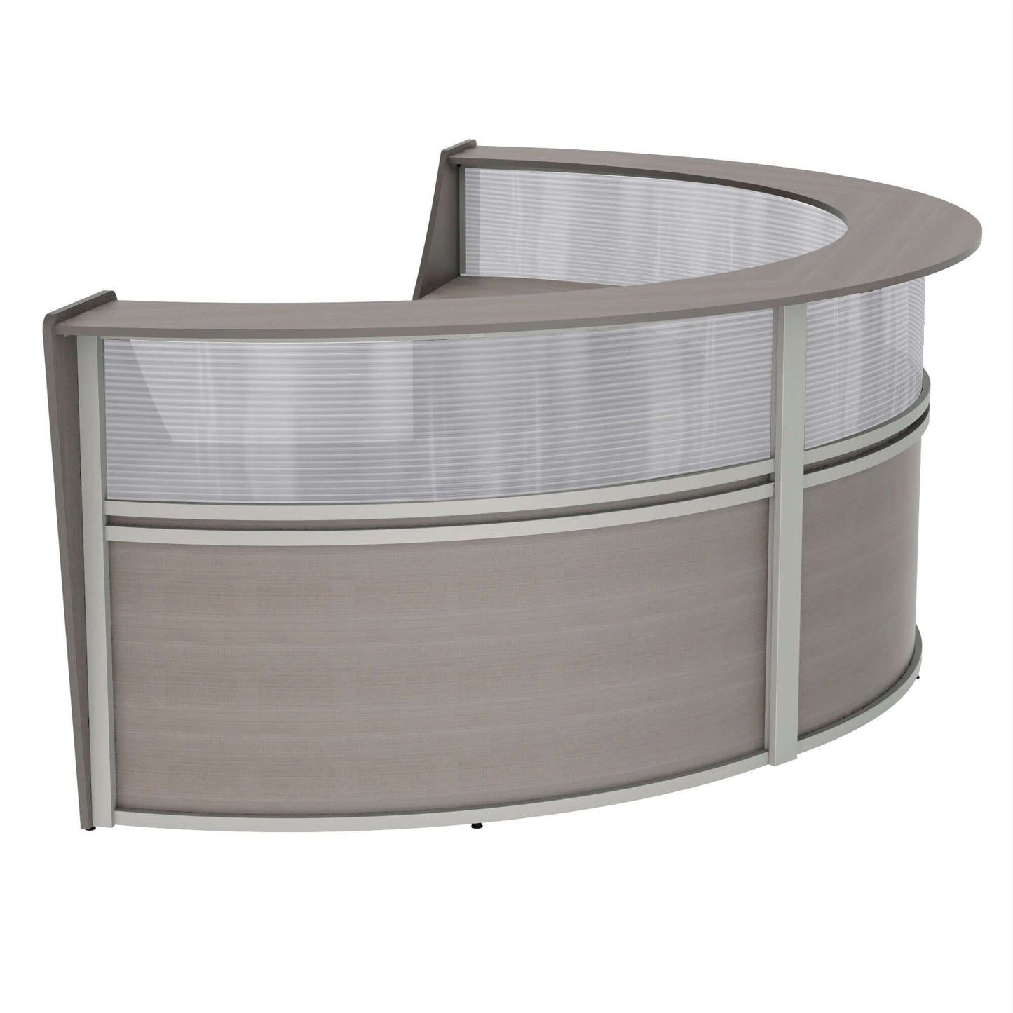 Linea Italia Curved Reception Desk with Polycarbonate 3 Units