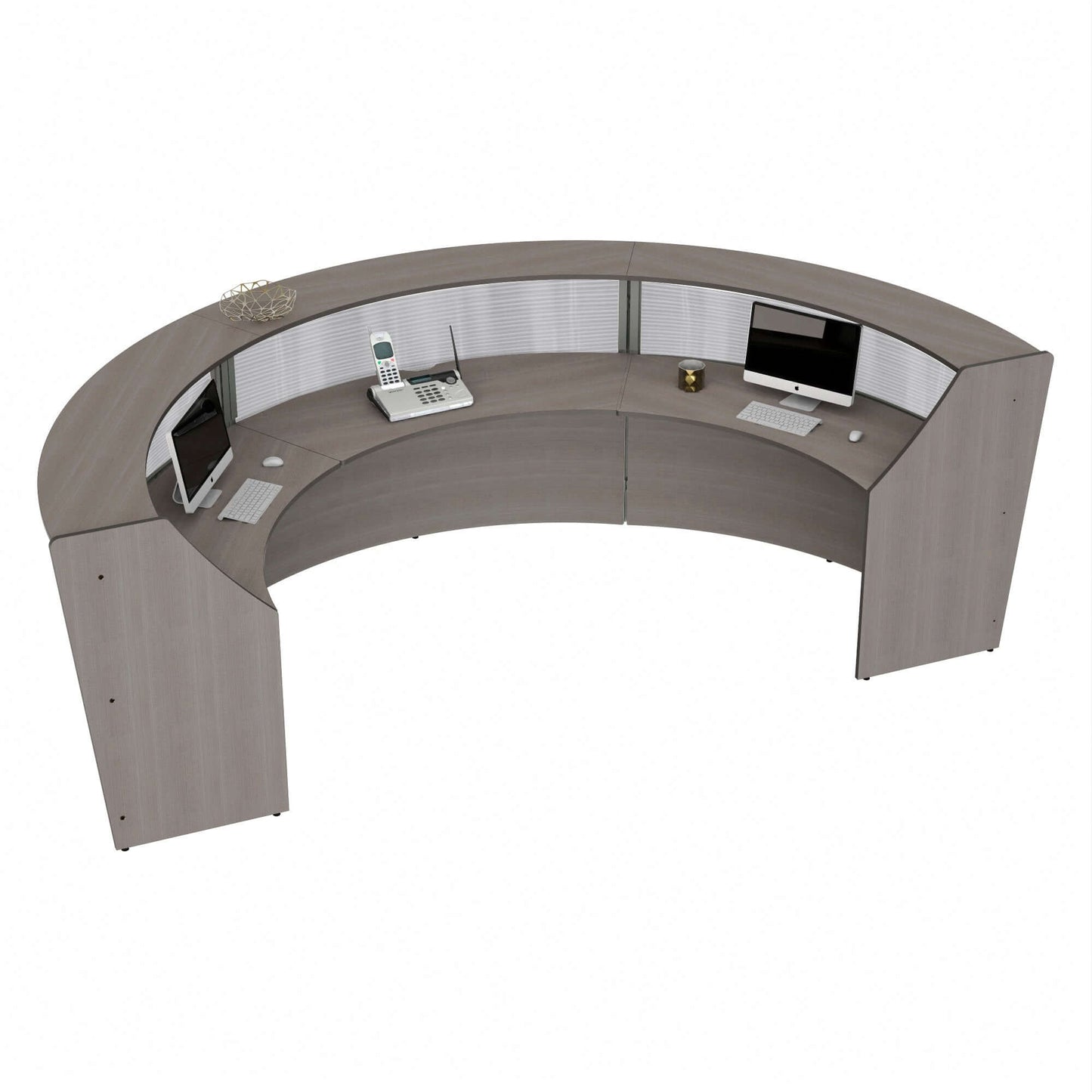 Linea Italia Curved Reception Desk with Polycarbonate 3 Units