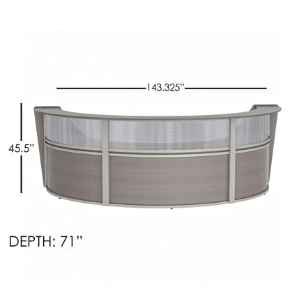 Linea Italia Curved Reception Desk with Polycarbonate 3 Units