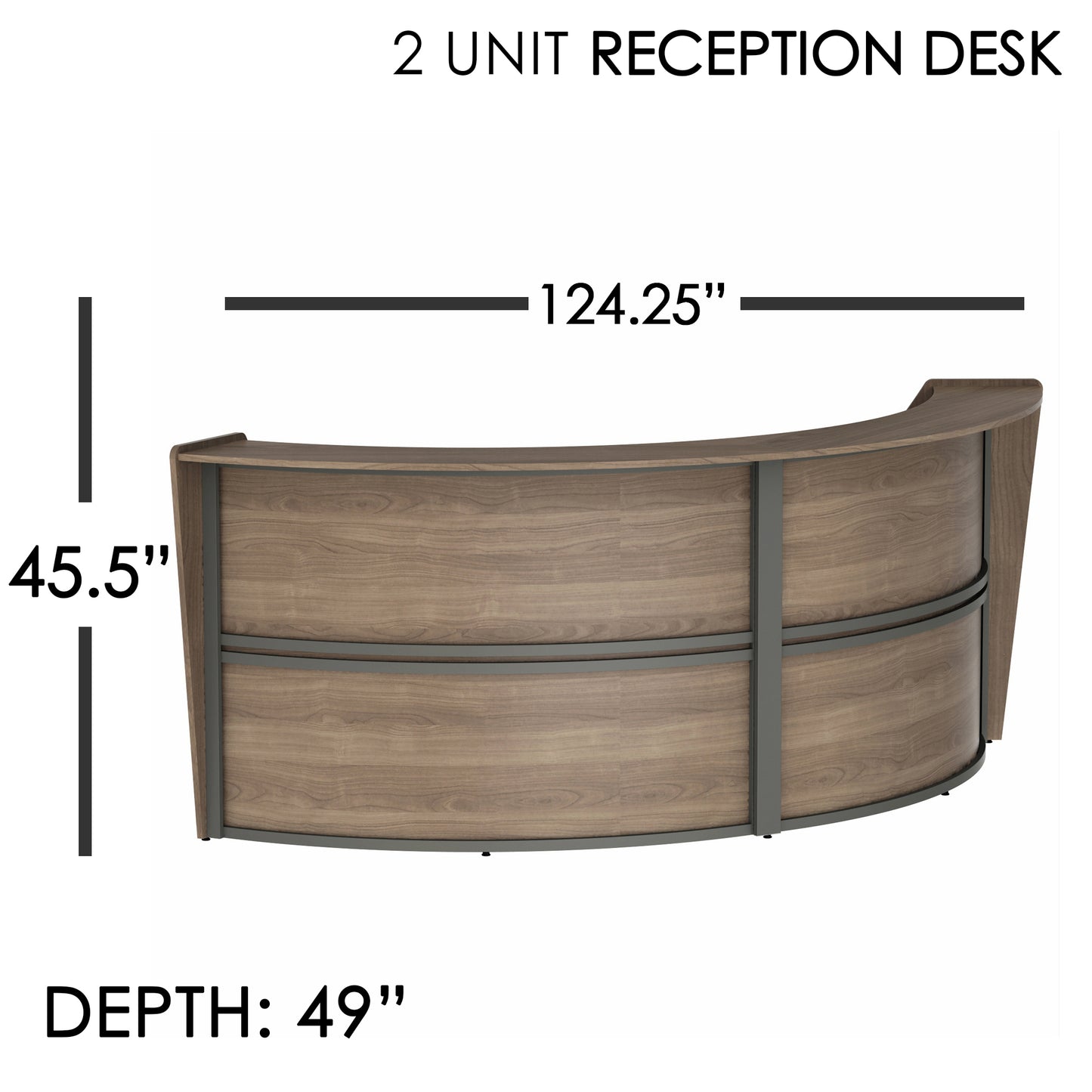 Linea Italia Curved Reception Desk with Counter 2 Units