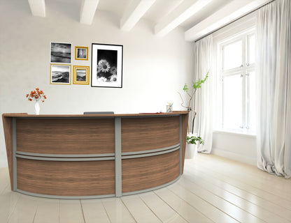 Linea Italia Curved Reception Desk with Counter 2 Units