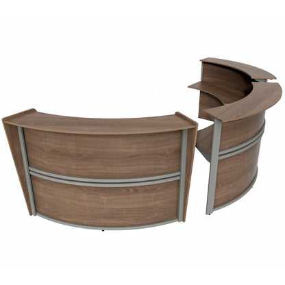 Linea Italia Curved Reception Desk with Counter 3 Units