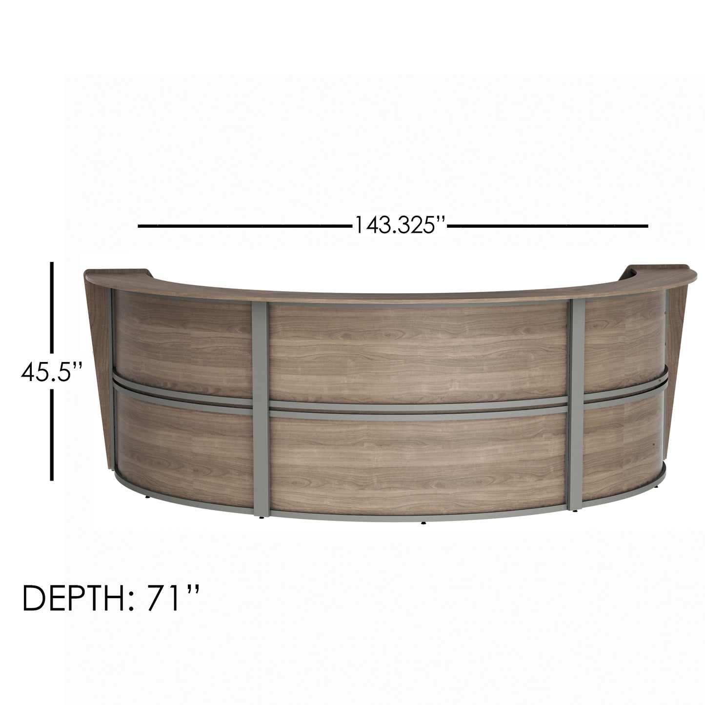 Linea Italia Curved Reception Desk with Counter 3 Units