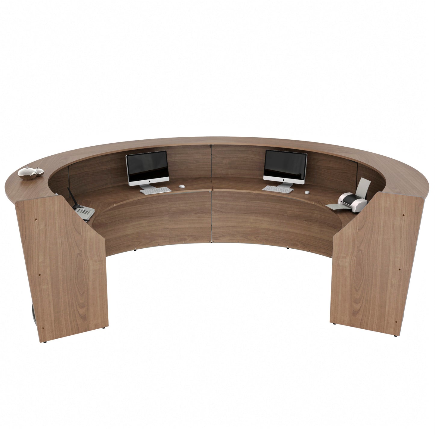 Linea Italia Curved Reception Desk with Counter 4 Units