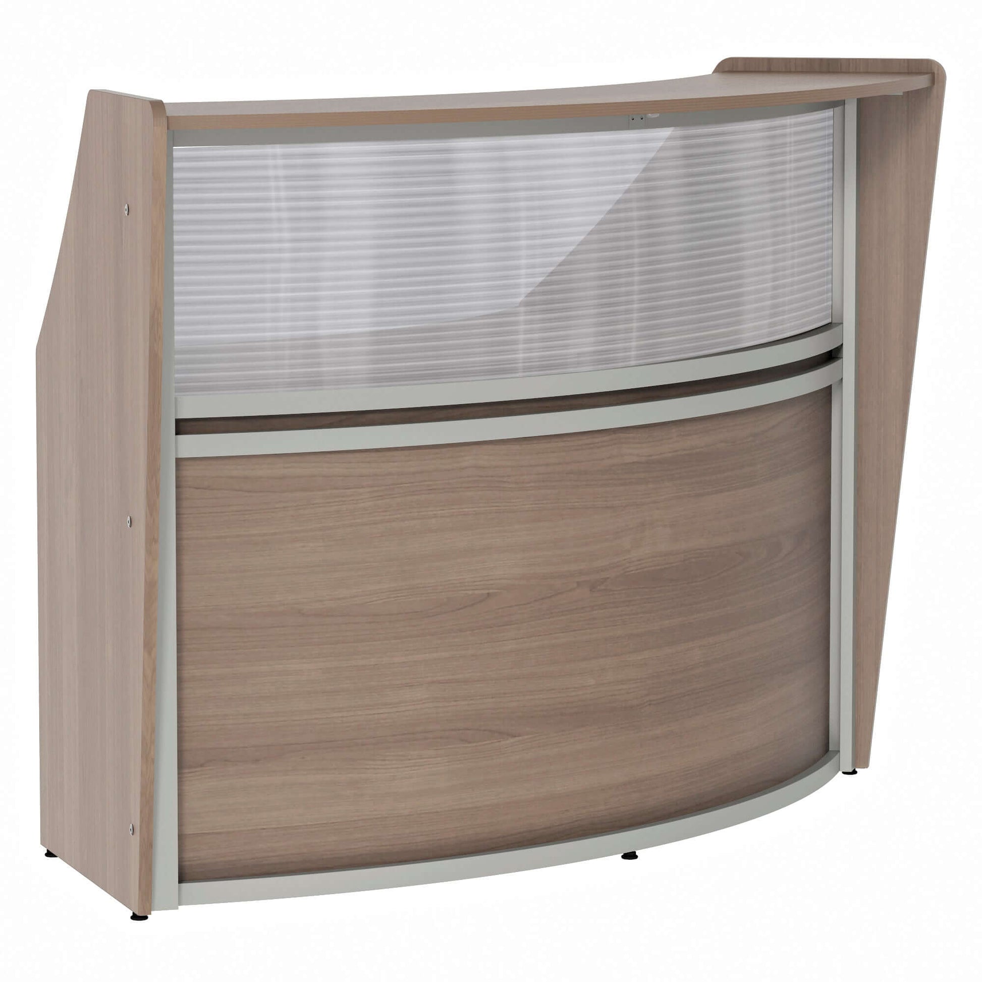 Linea Italia Curved Reception Desk with Polycarbonate Single Unit