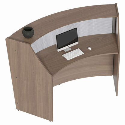 Linea Italia Curved Reception Desk with Polycarbonate Single Unit