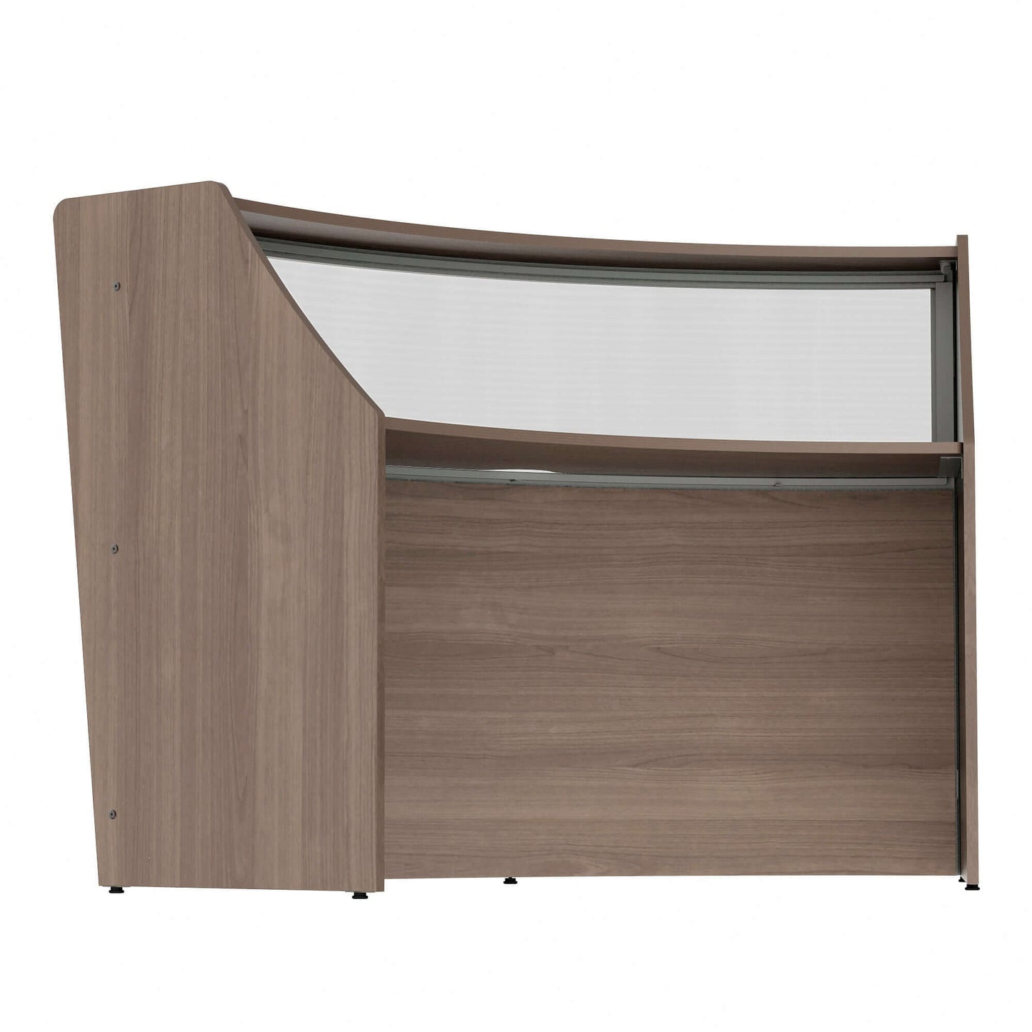 Linea Italia Curved Reception Desk with Polycarbonate Single Unit