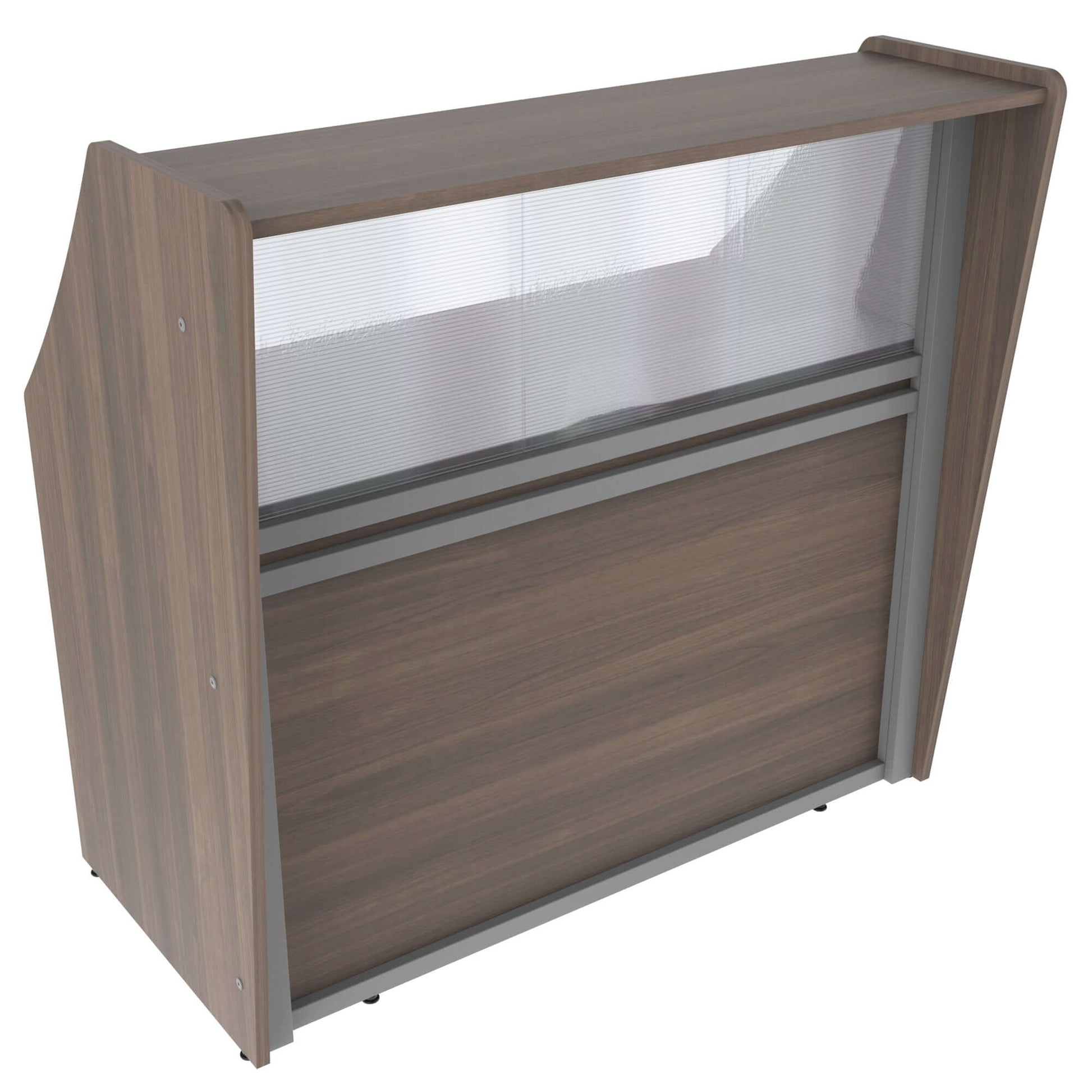 Linea Italia Straight Reception Desk with Polycarbonate Single Unit