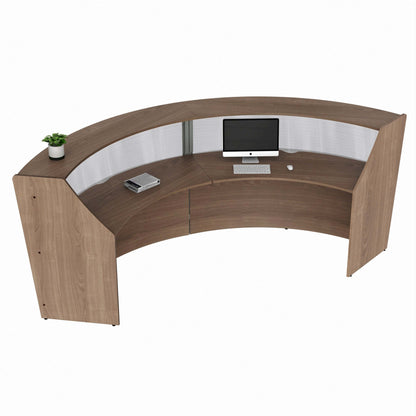 Linea Italia Curved Reception Desk with Polycarbonate 2 Units