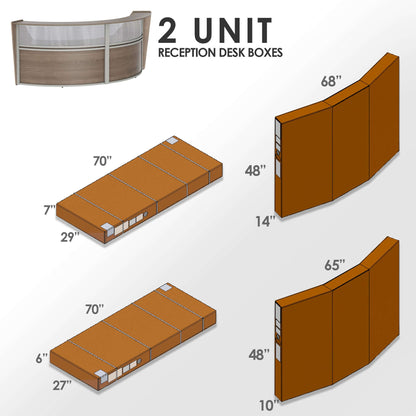 Linea Italia Curved Reception Desk with Polycarbonate 2 Units