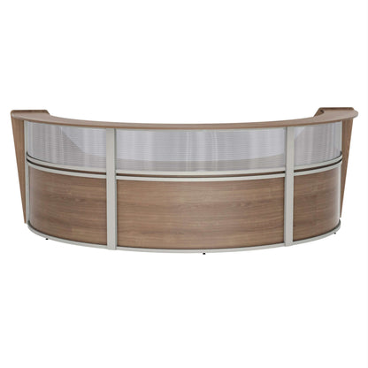 Linea Italia Curved Reception Desk with Polycarbonate 3 Units