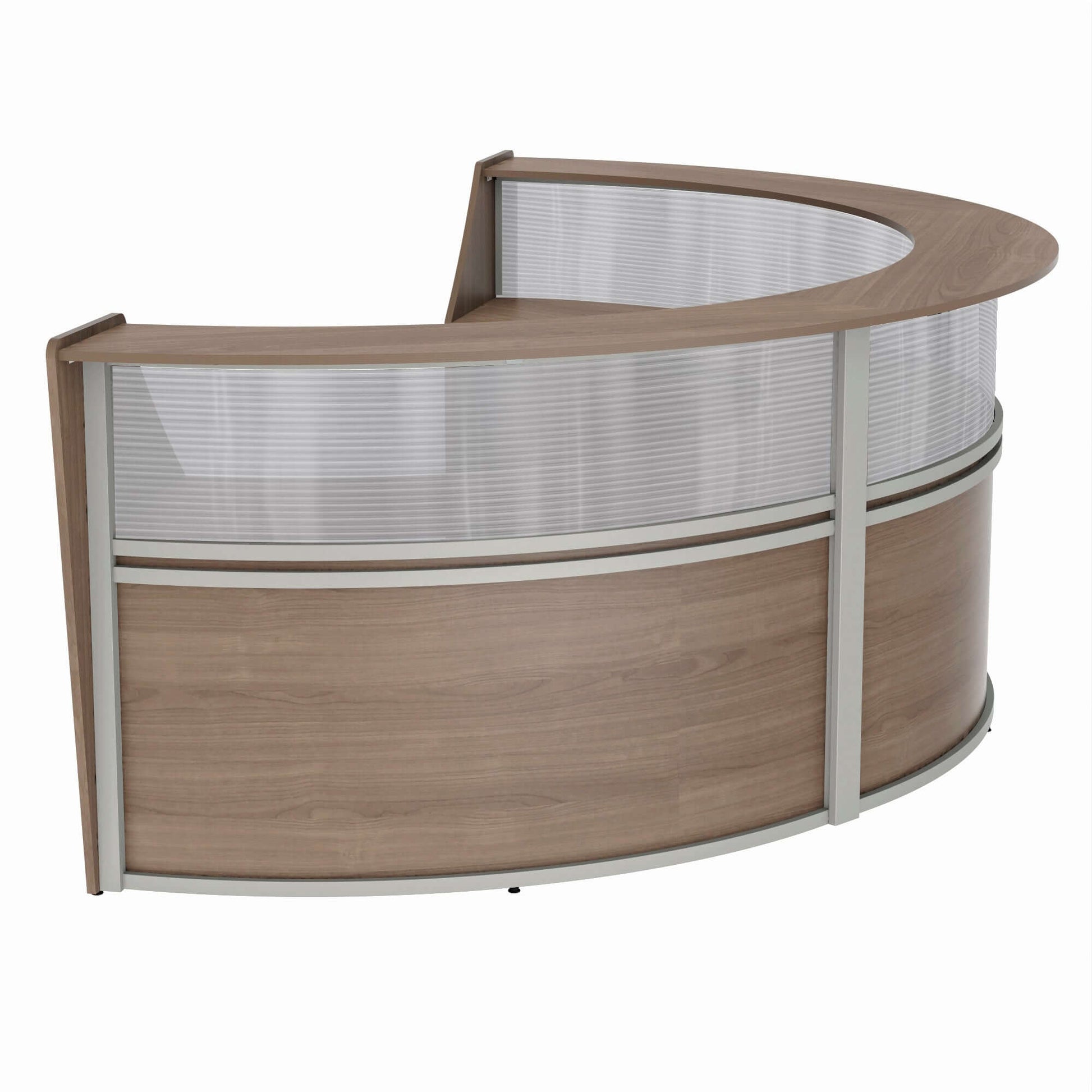 Linea Italia Curved Reception Desk with Polycarbonate 3 Units