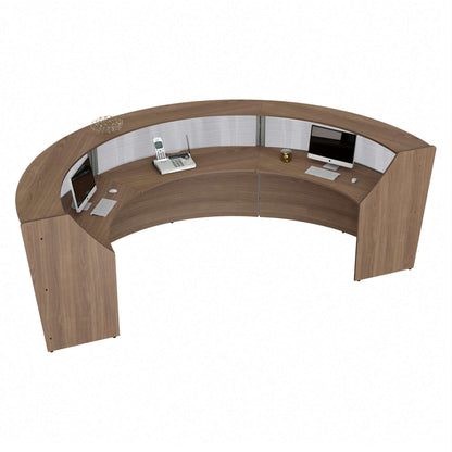 Linea Italia Curved Reception Desk with Polycarbonate 3 Units