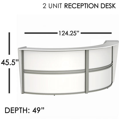 Linea Italia Curved Reception Desk with Counter 2 Units